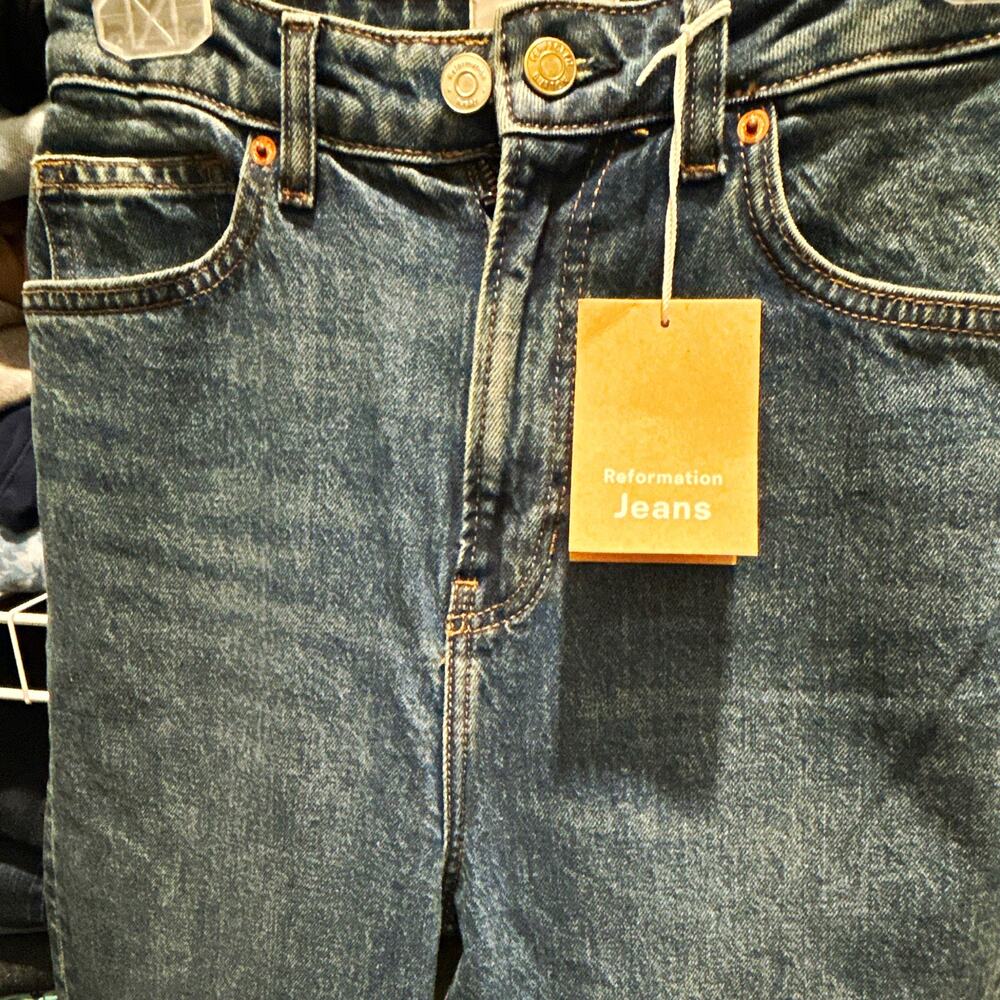 Reformation Wilder High Rise Wide-Leg Stretch Denim Jeans Blue Women's Size 27